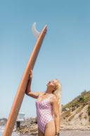 Abigail One Piece - Pink Check