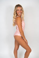 Abigail One Piece - Pink Check