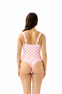 Abigail One Piece - Pink Check