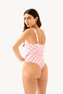 Abigail One Piece - Pink Check