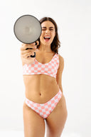 Patricia Bikini Top - Pink Check